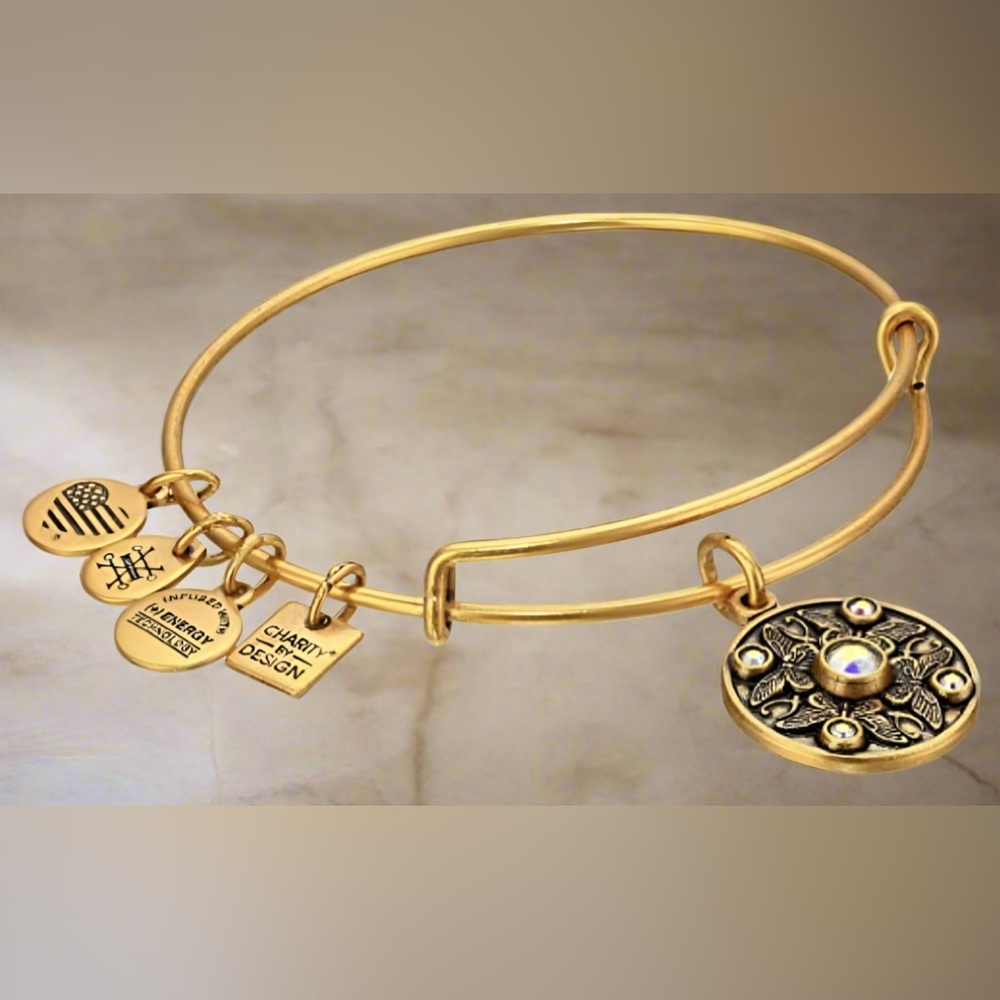 Alex and Ani - Wings of Change Butterfly Charm Bangle w/Swarovski Crystals NWT